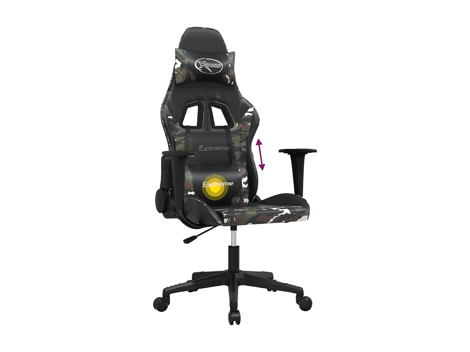 Silla Gaming Masaje Polipiel Negra y Camuflaje