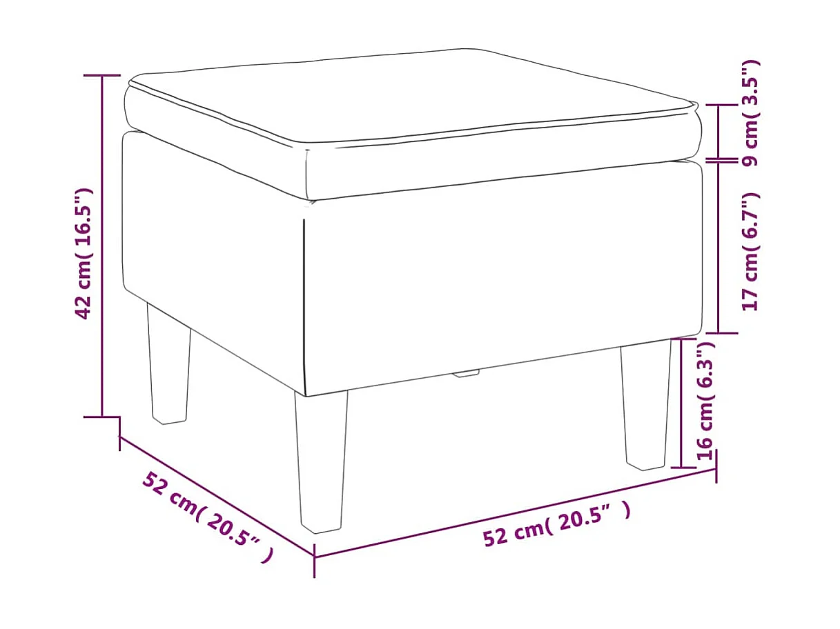Tabouret avec pieds en bois Rose Velours