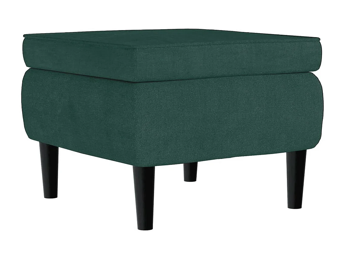 Sgabello con gambe in legno Velluto verde scuro