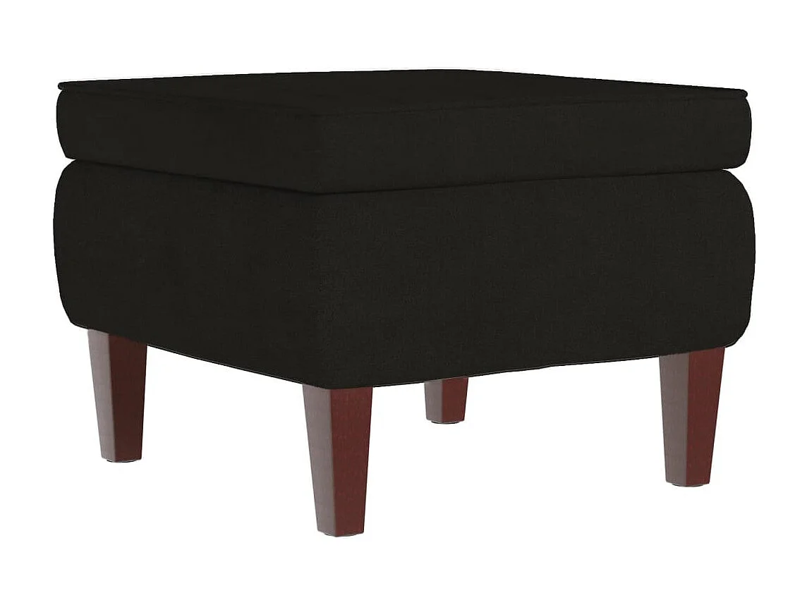 Taburete con patas de madera Terciopelo Negro