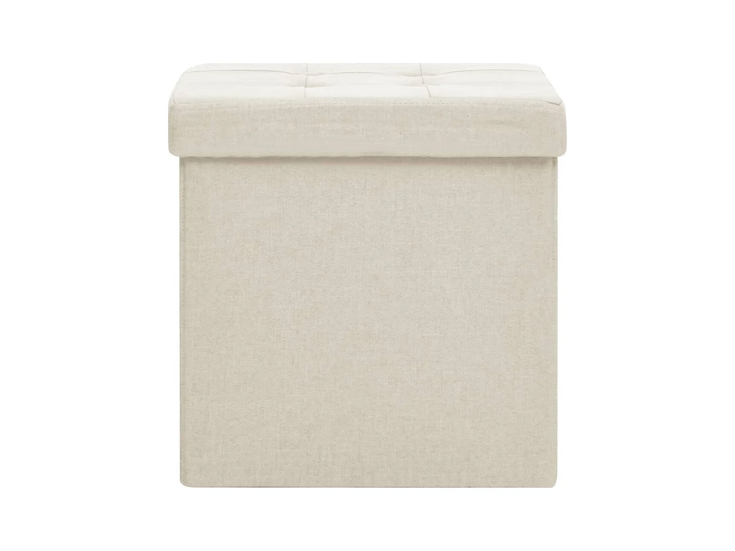 Tabourets de rangement pliables lot de 2 blanc crème Faux lin