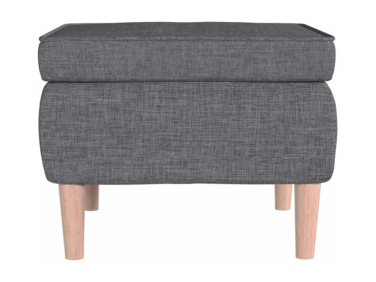 Tabouret avec pieds en bois Gris clair Tissu