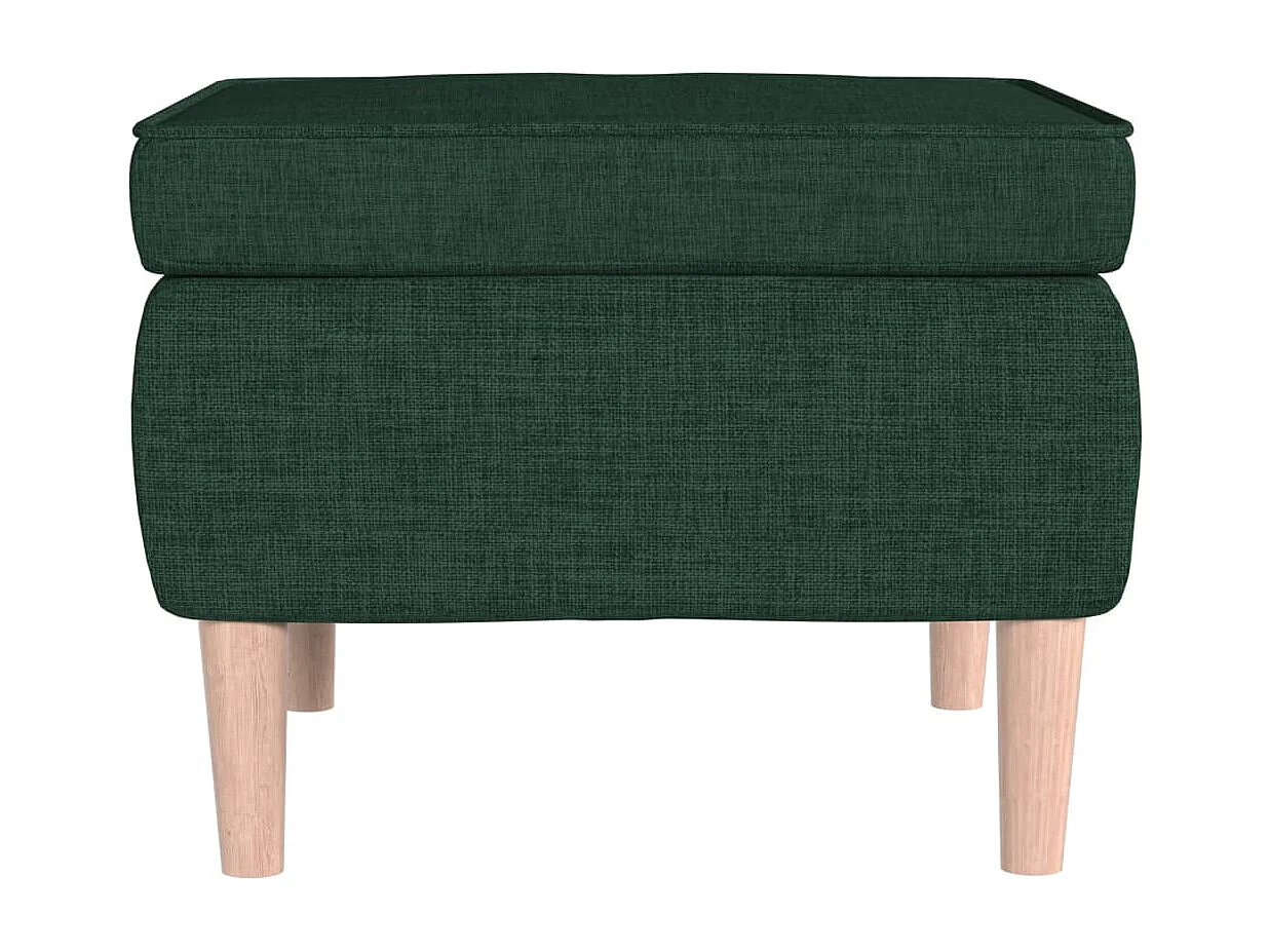 Sgabello con gambe in legno Tessuto Verde scuro