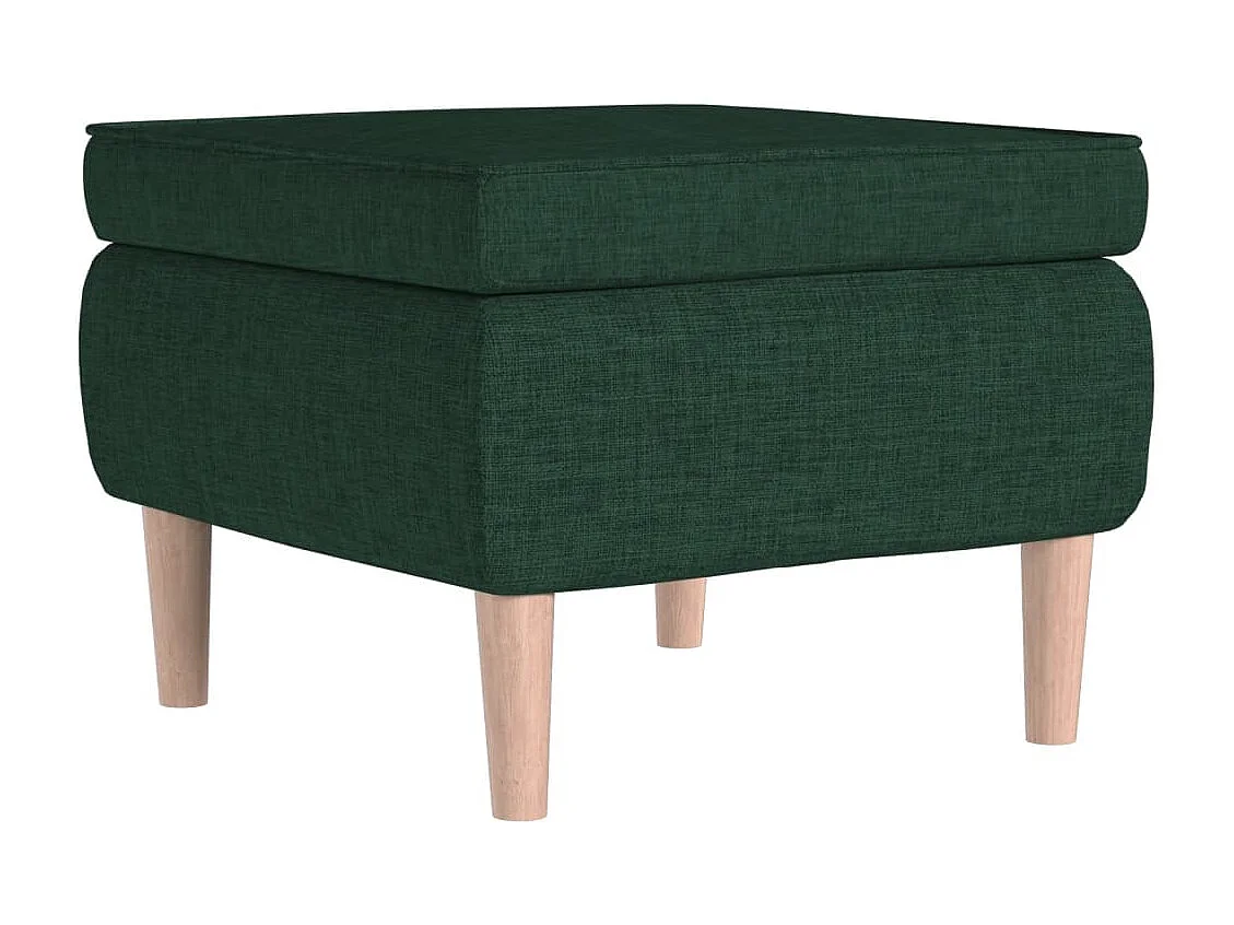 Sgabello con gambe in legno Tessuto Verde scuro