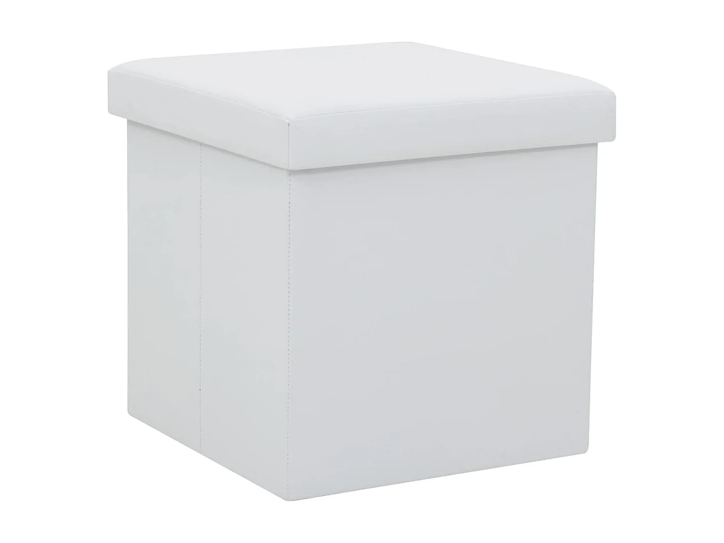 Tabouret de rangement pliable Blanc Similicuir