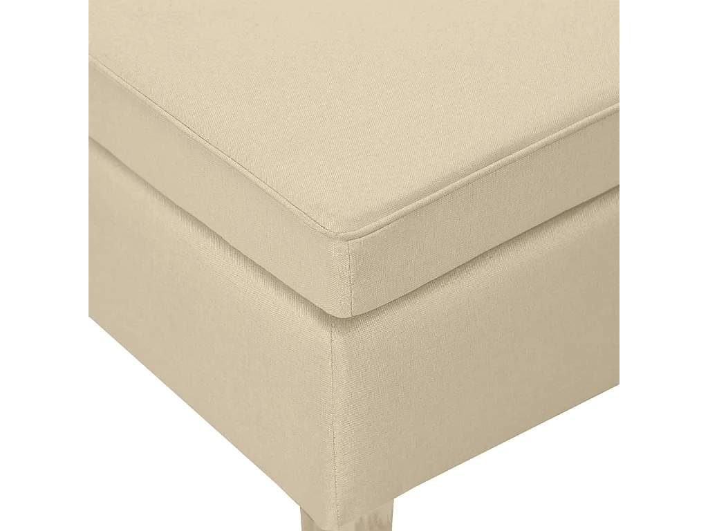 Tabouret avec pieds en bois Crème Tissu