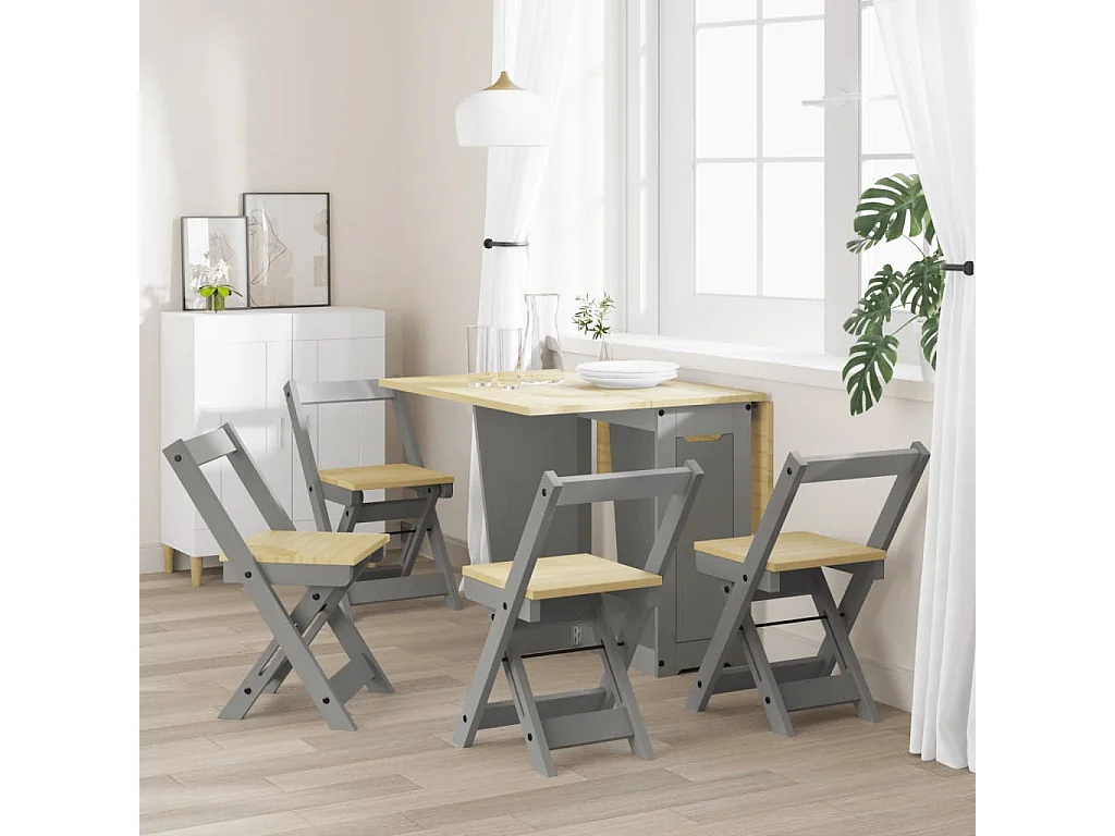 Chaises à manger pliables lot de 4 Corona bois de pin massif