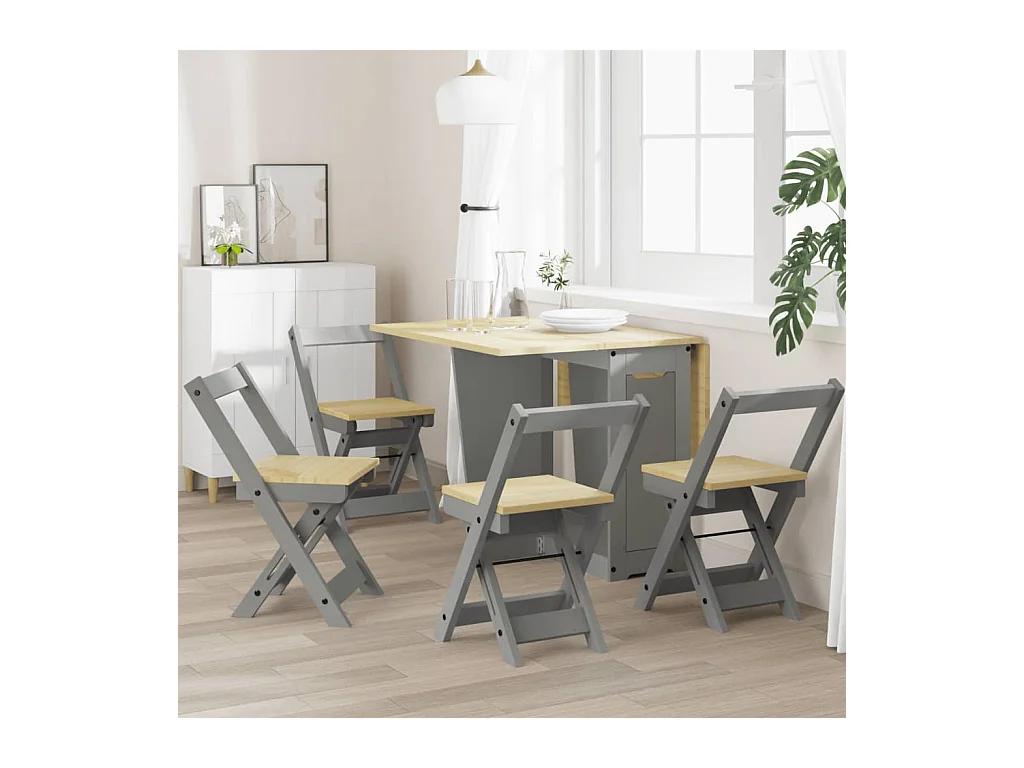 Chaises à manger pliables lot de 4 Corona bois de pin massif