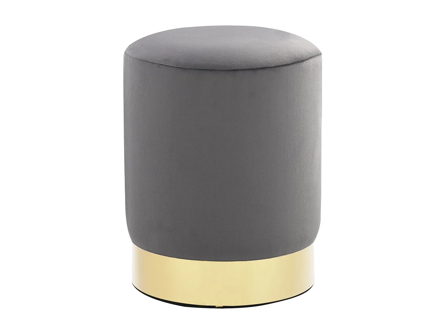 Banqueta Veludo cinza escuro e dourado