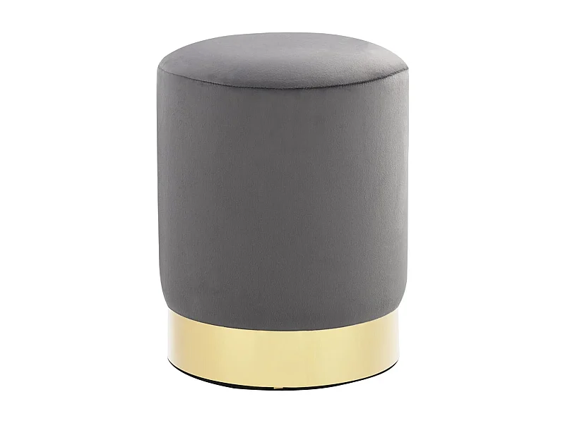 Sgabello Velluto grigio scuro e oro