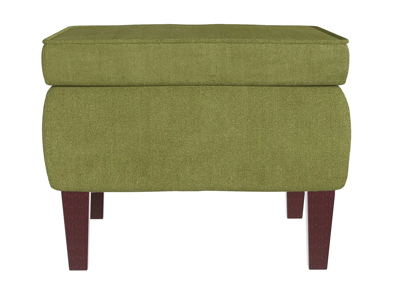 Sgabello con gambe in legno Velluto verde chiaro