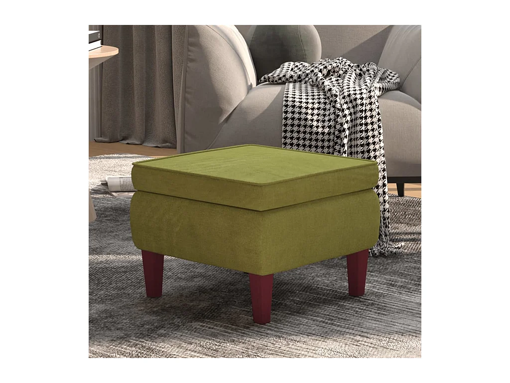 Tabouret avec pieds en bois Vert clair Velours
