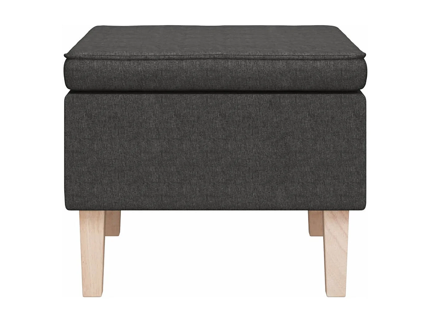 Taburete con patas de madera Tela gris oscuro