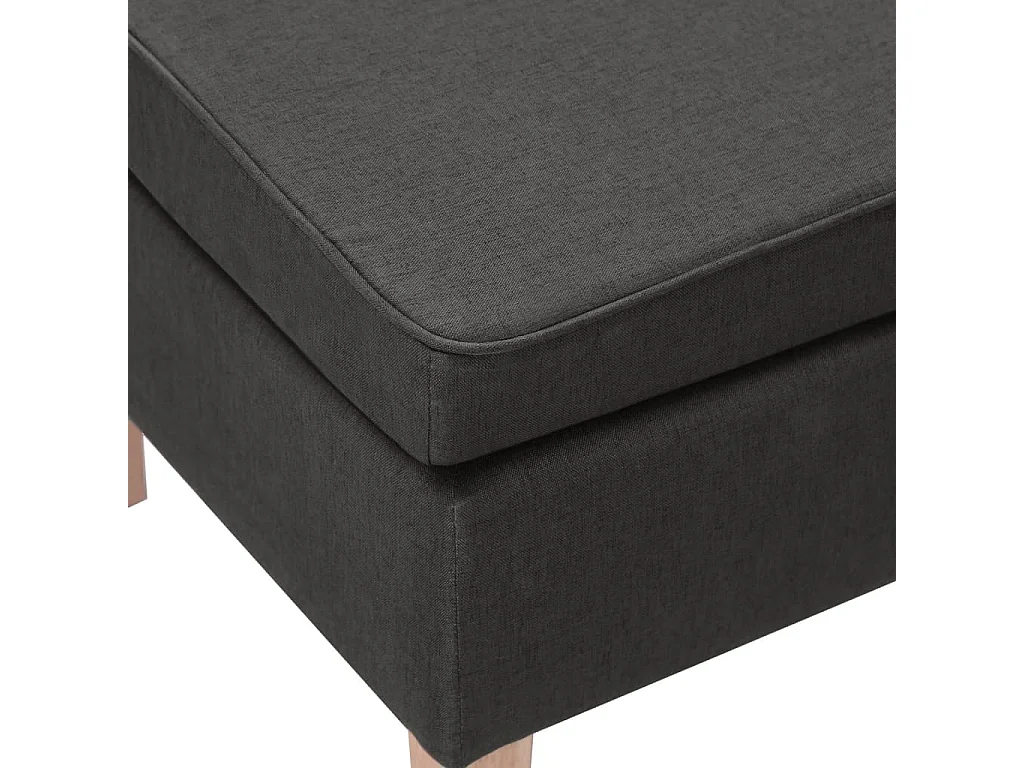 Sgabello con gambe in legno Tessuto Grigio scuro