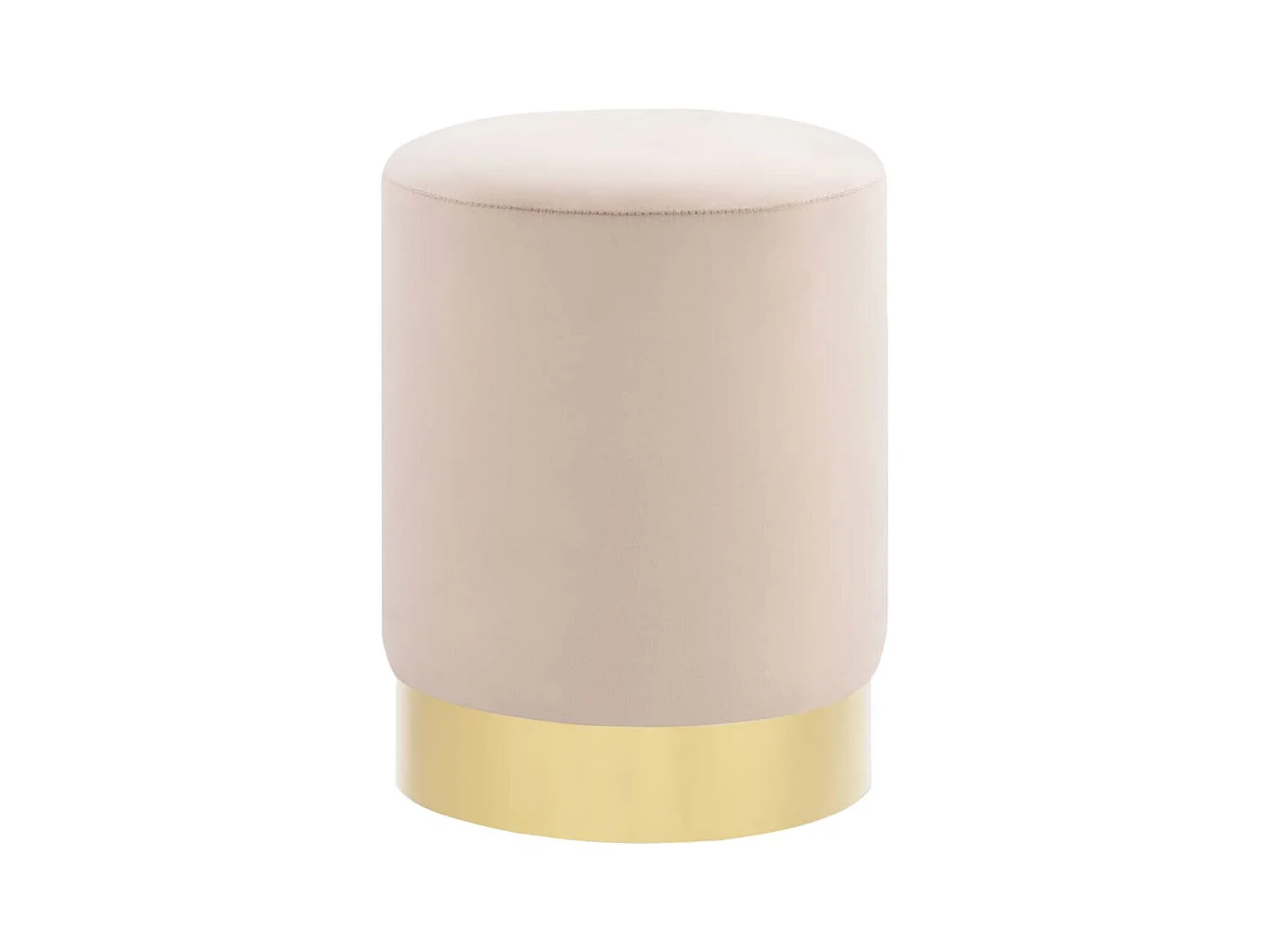 Tabouret Abricot et doré Velours