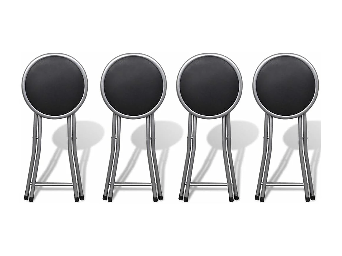 Tabourets de bar pliables lot de 4 similicuir