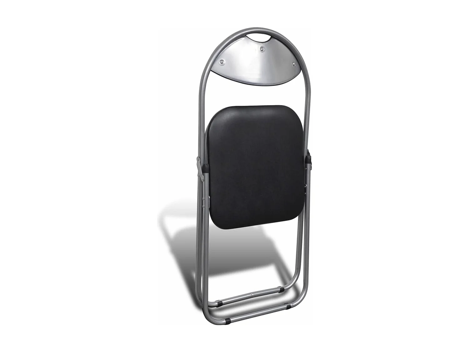 Juego de 6 sillas de comedor plegables en piel sintética y acero negro.