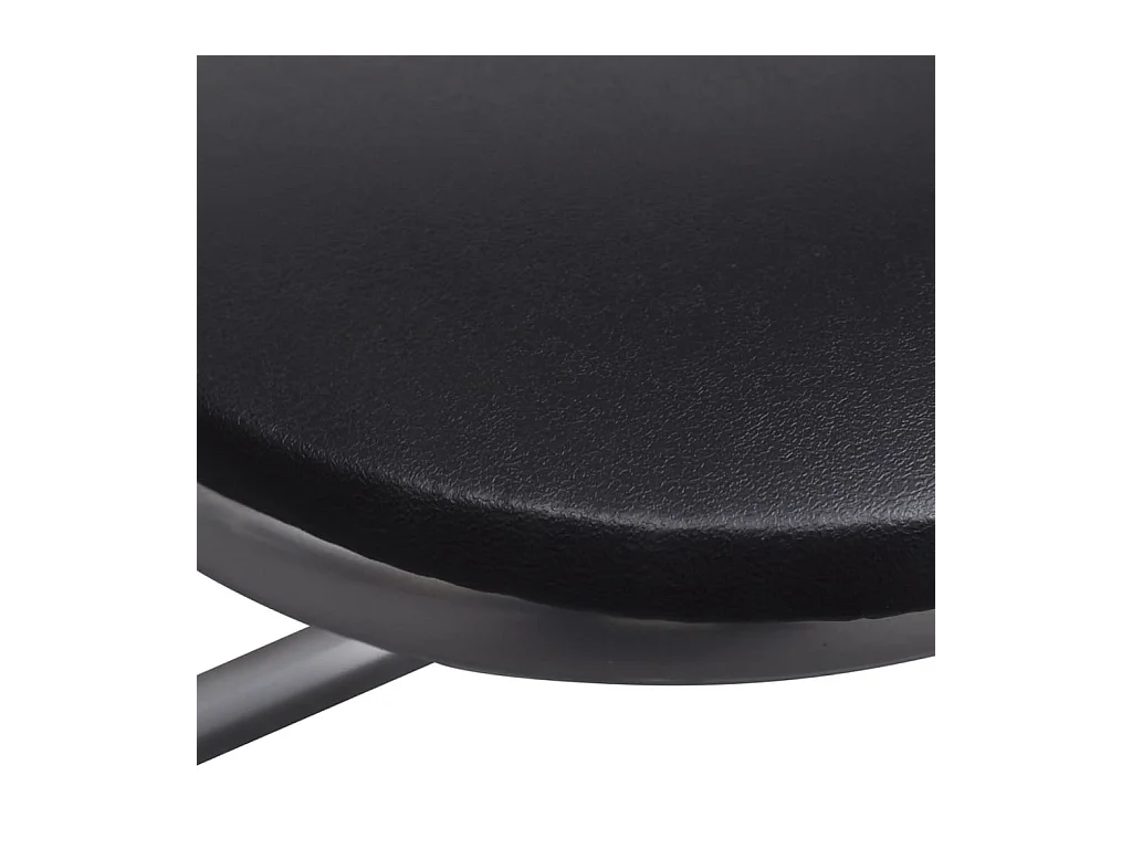Juego de 6 sillas de comedor plegables en piel sintética y acero negro.