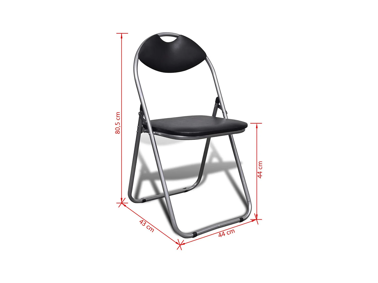 Chaises à manger pliables lot de 6 noir similicuir et acier