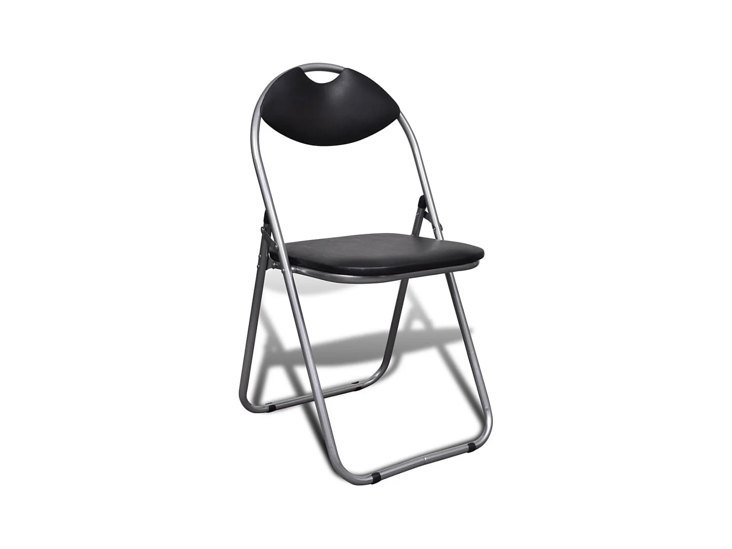 Chaises à manger pliables lot de 6 noir similicuir et acier