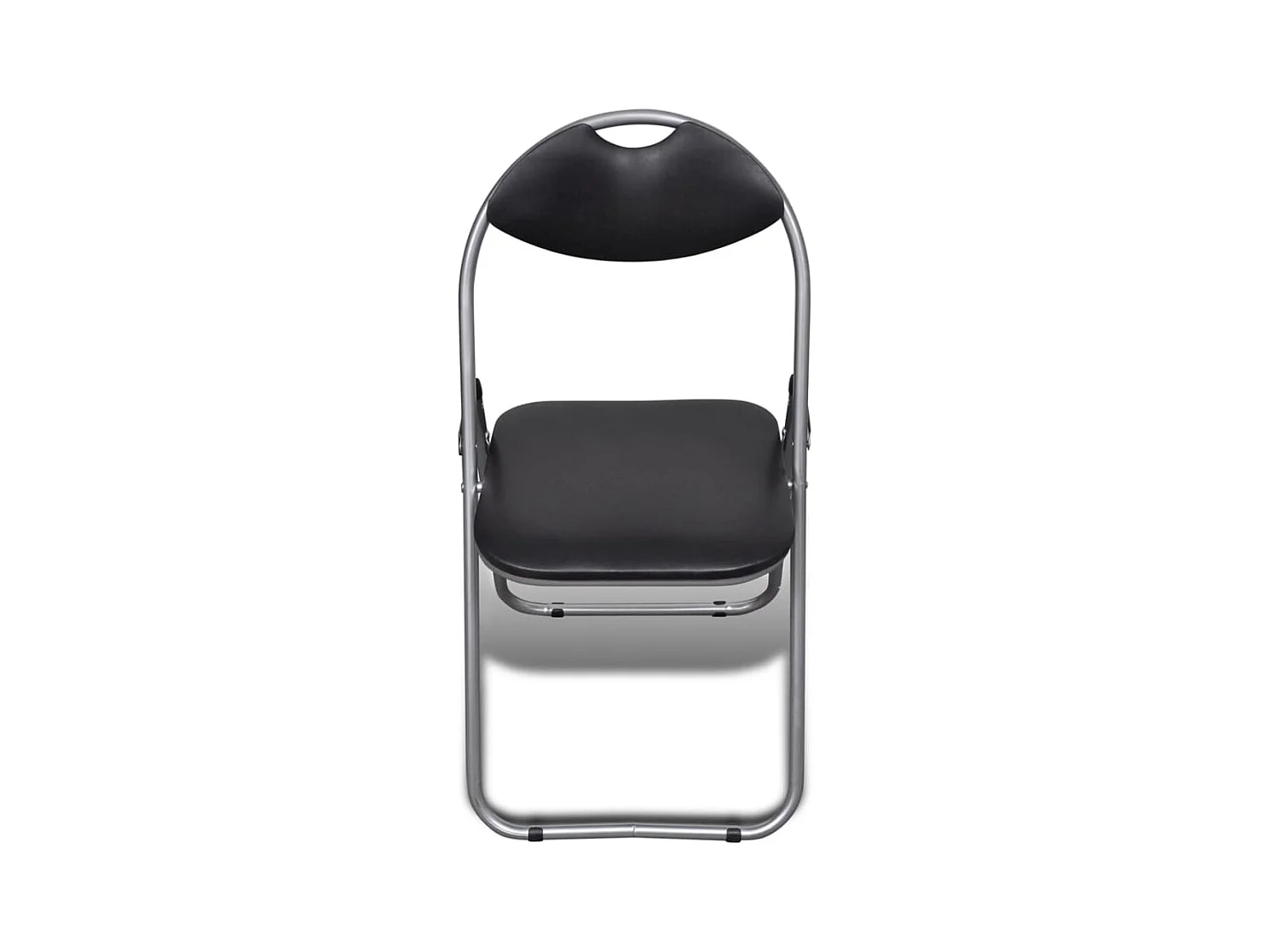 Chaises à manger pliables lot de 6 noir similicuir et acier