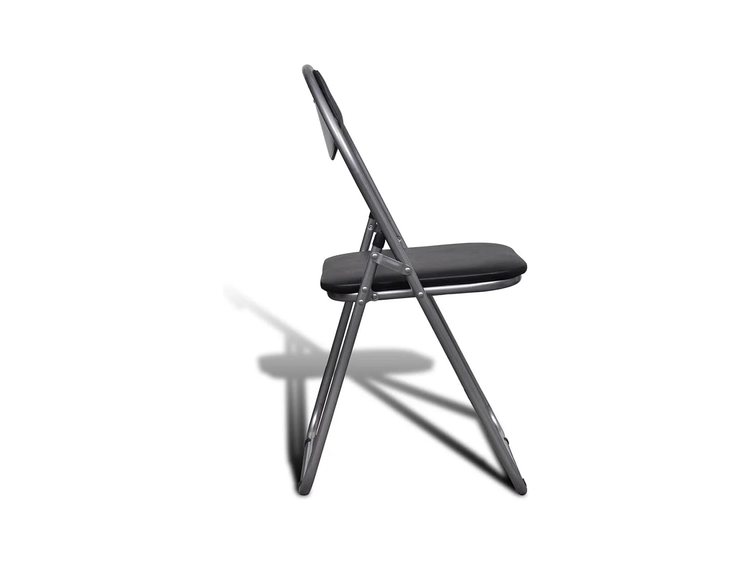 Chaises à manger pliables lot de 6 noir similicuir et acier