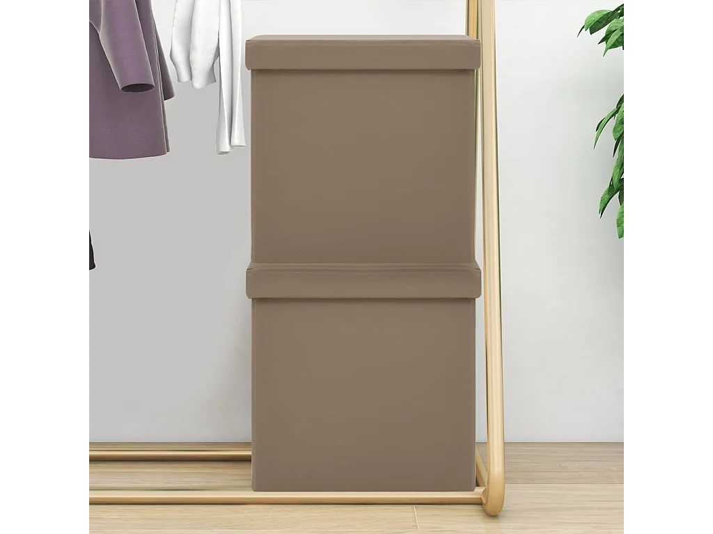 Conjunto de bancos dobráveis para armazenamento de 2 cappuccinos em PVC