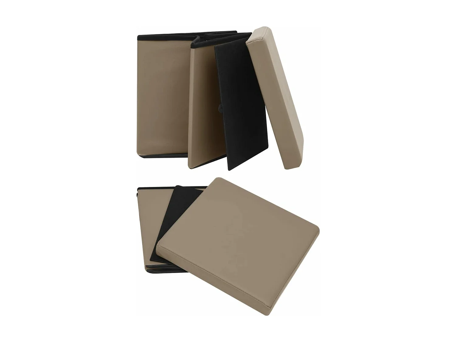 Conjunto de bancos dobráveis para armazenamento de 2 cappuccinos em PVC