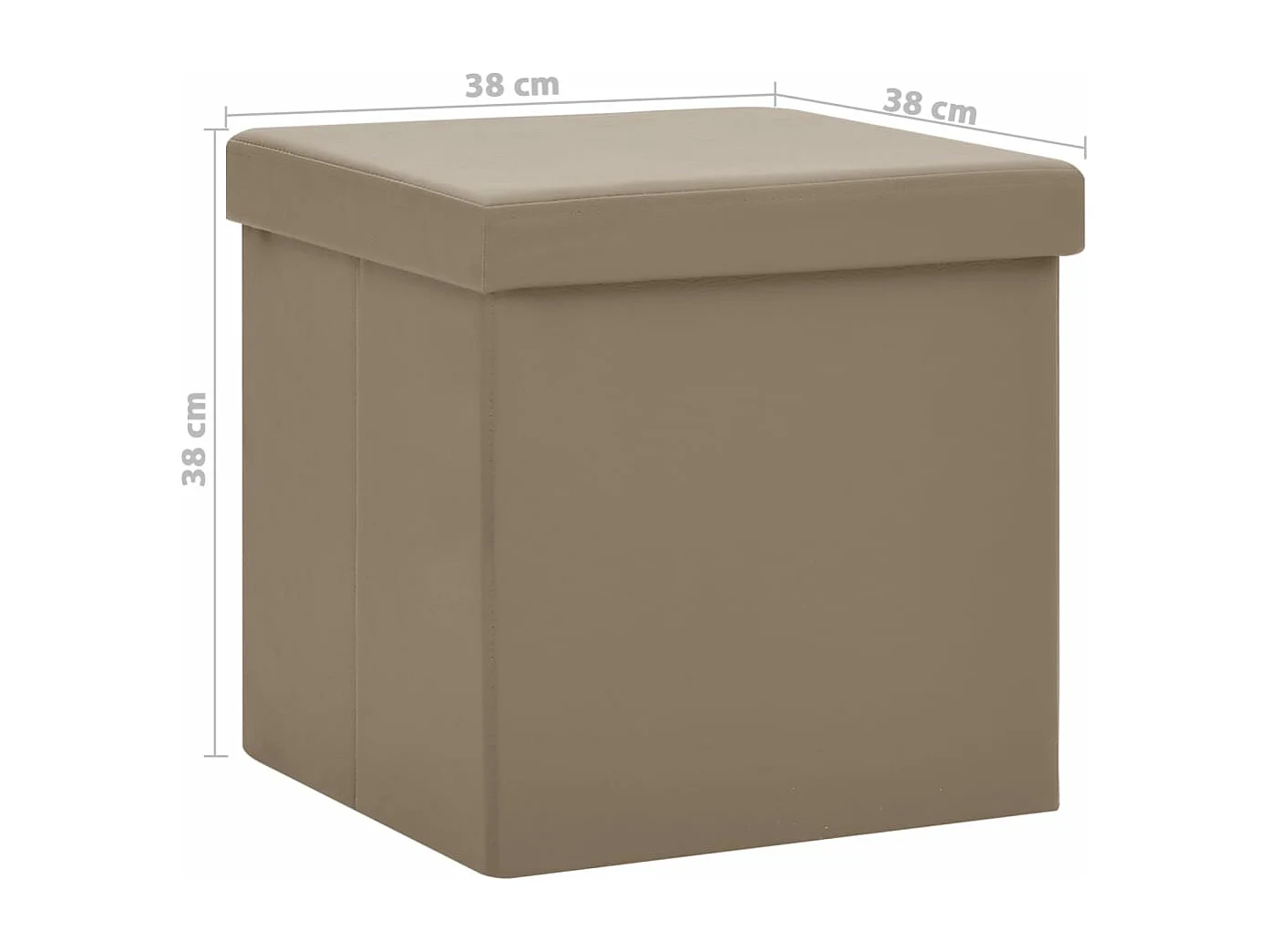 Tabourets de rangement pliables lot de 2 cappuccino PVC