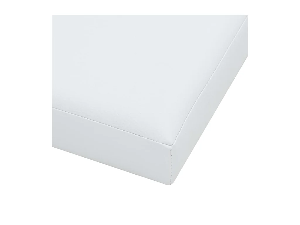 Tabourets de rangement pliables lot de 2 blanc similicuir