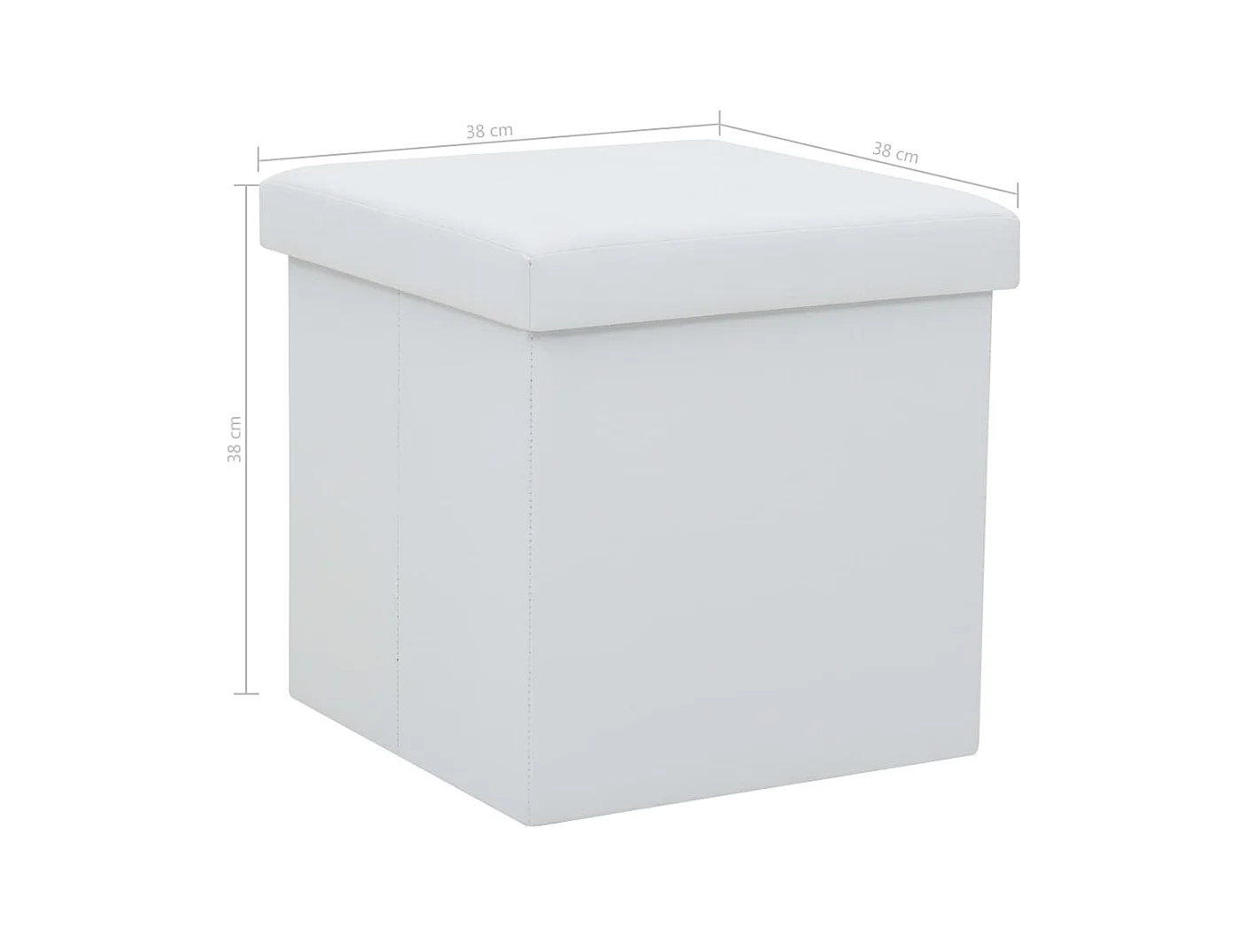 Tabourets de rangement pliables lot de 2 blanc similicuir