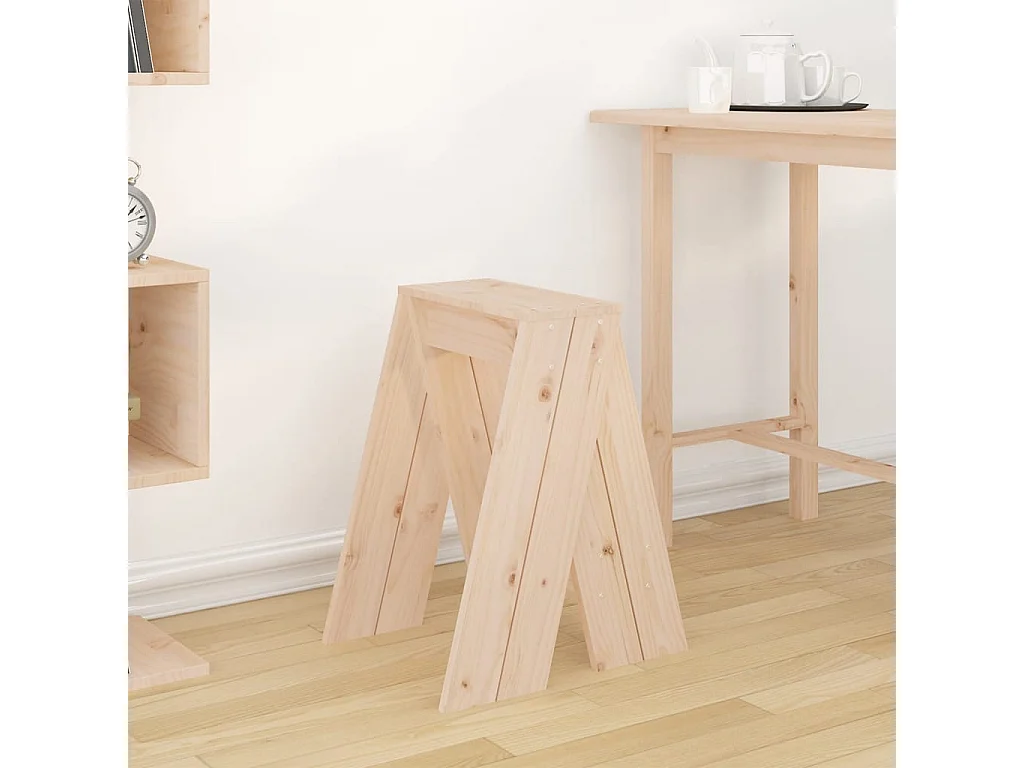 Conjunto de 2 bancos em madeira maciça de pinho 40x40x60 cm