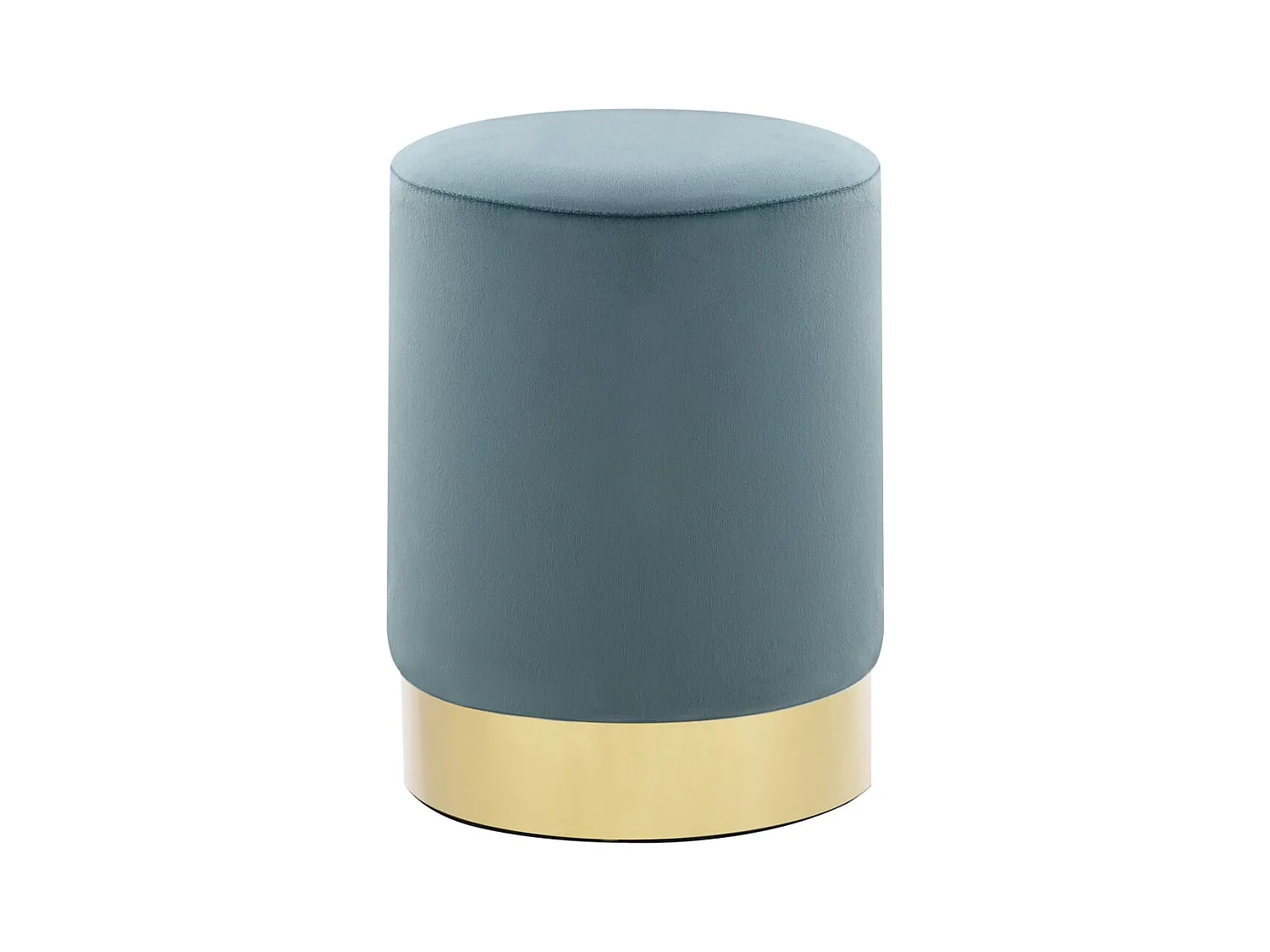 Tabouret Bleu clair et doré Velours