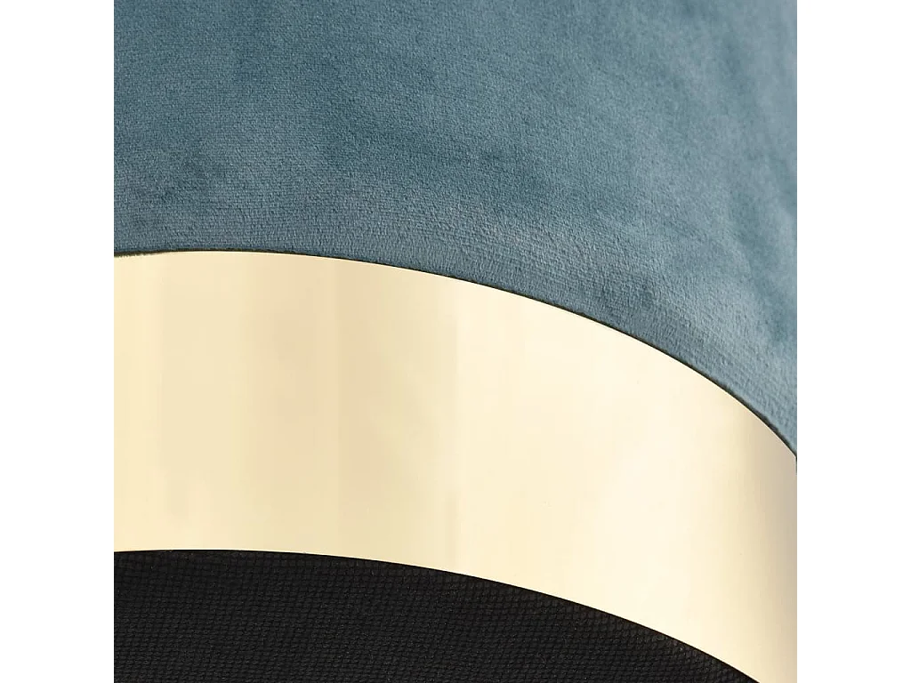 Tabouret Bleu clair et doré Velours