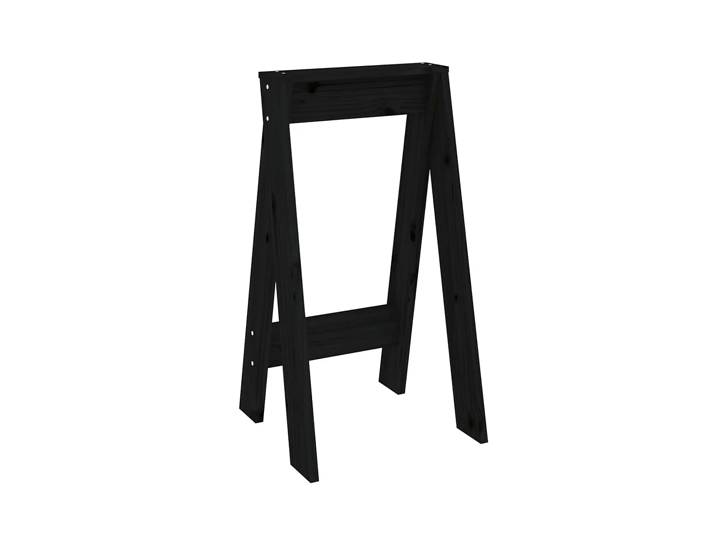 Tabourets lot de 2 noir 40x40x75 cm bois massif de pin