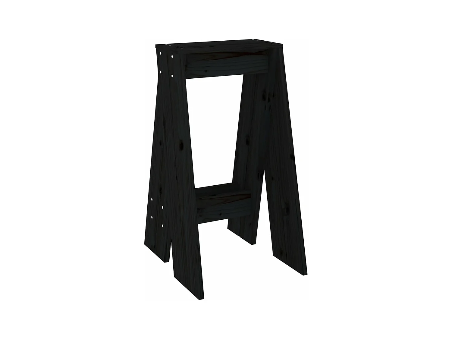 Tabourets lot de 2 noir 40x40x75 cm bois massif de pin