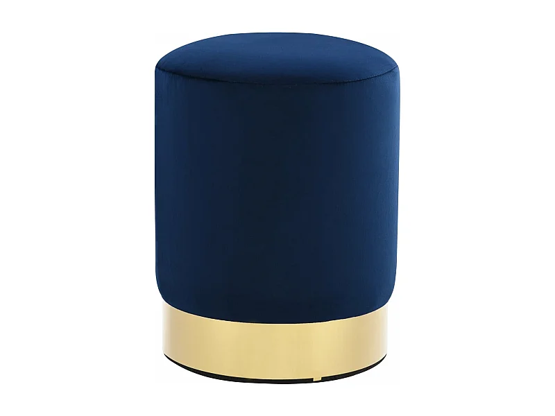 Tabouret Bleu et doré Velours