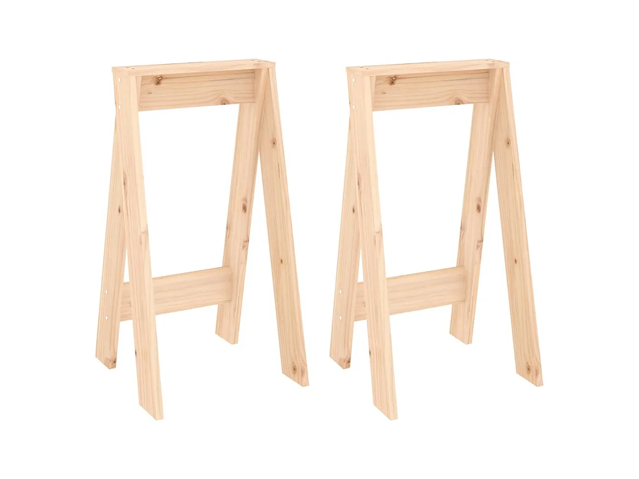 Tabourets lot de 2 40x40x75 cm bois massif de pin