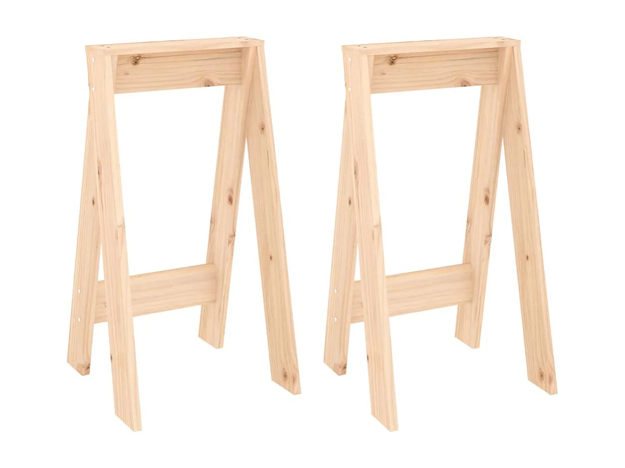 Tabourets lot de 2 40x40x75 cm bois massif de pin