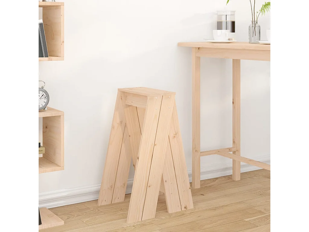 Tabourets lot de 2 40x40x75 cm bois massif de pin