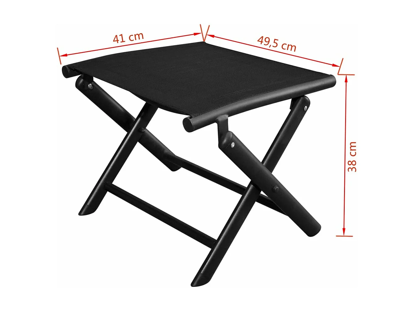 Repose-pied pliable Noir Aluminium