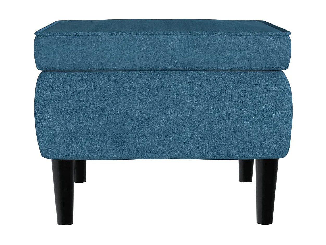 Sgabello con gambe in legno Velvet Blu