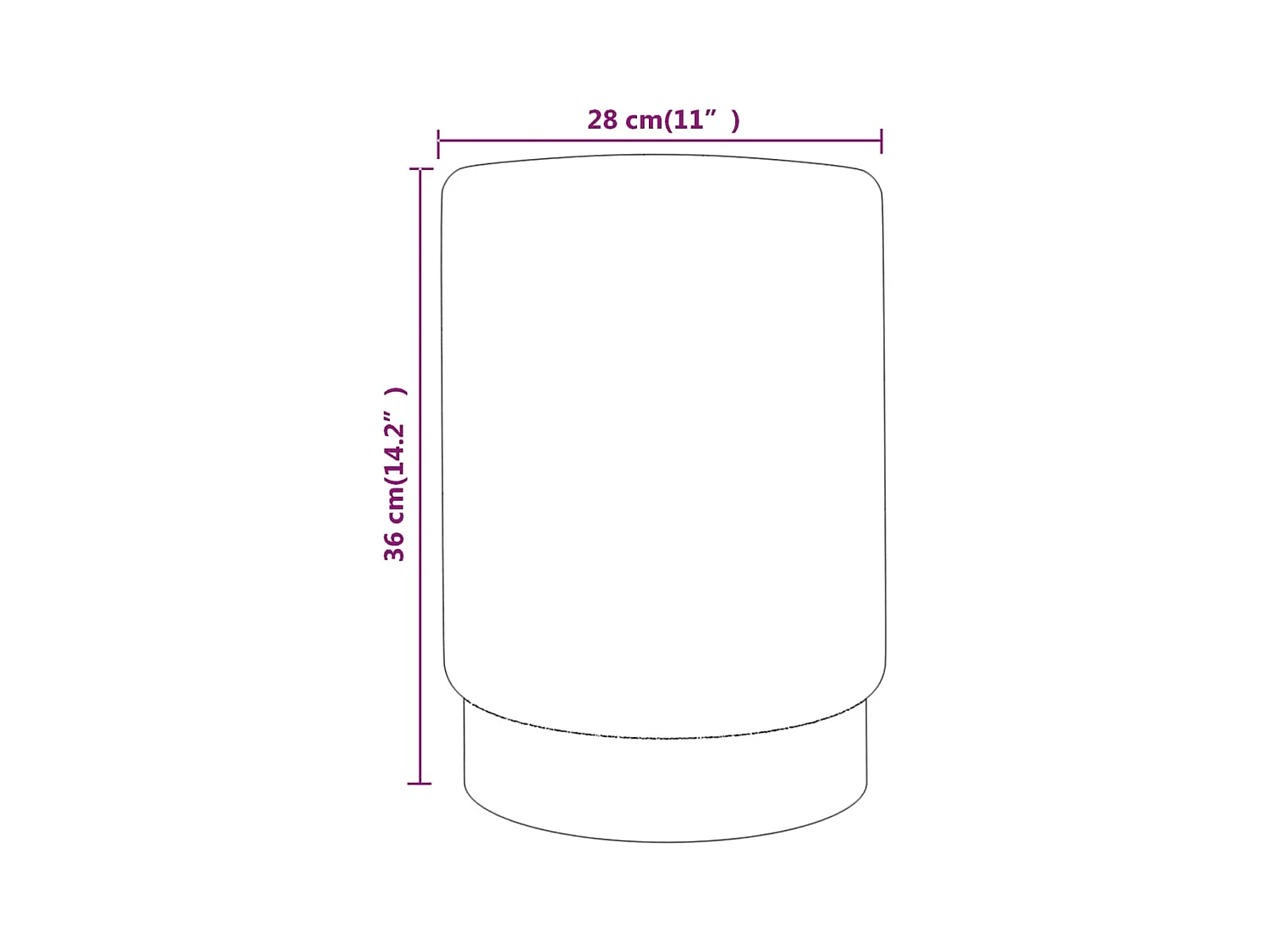 Lila und goldener Samthocker