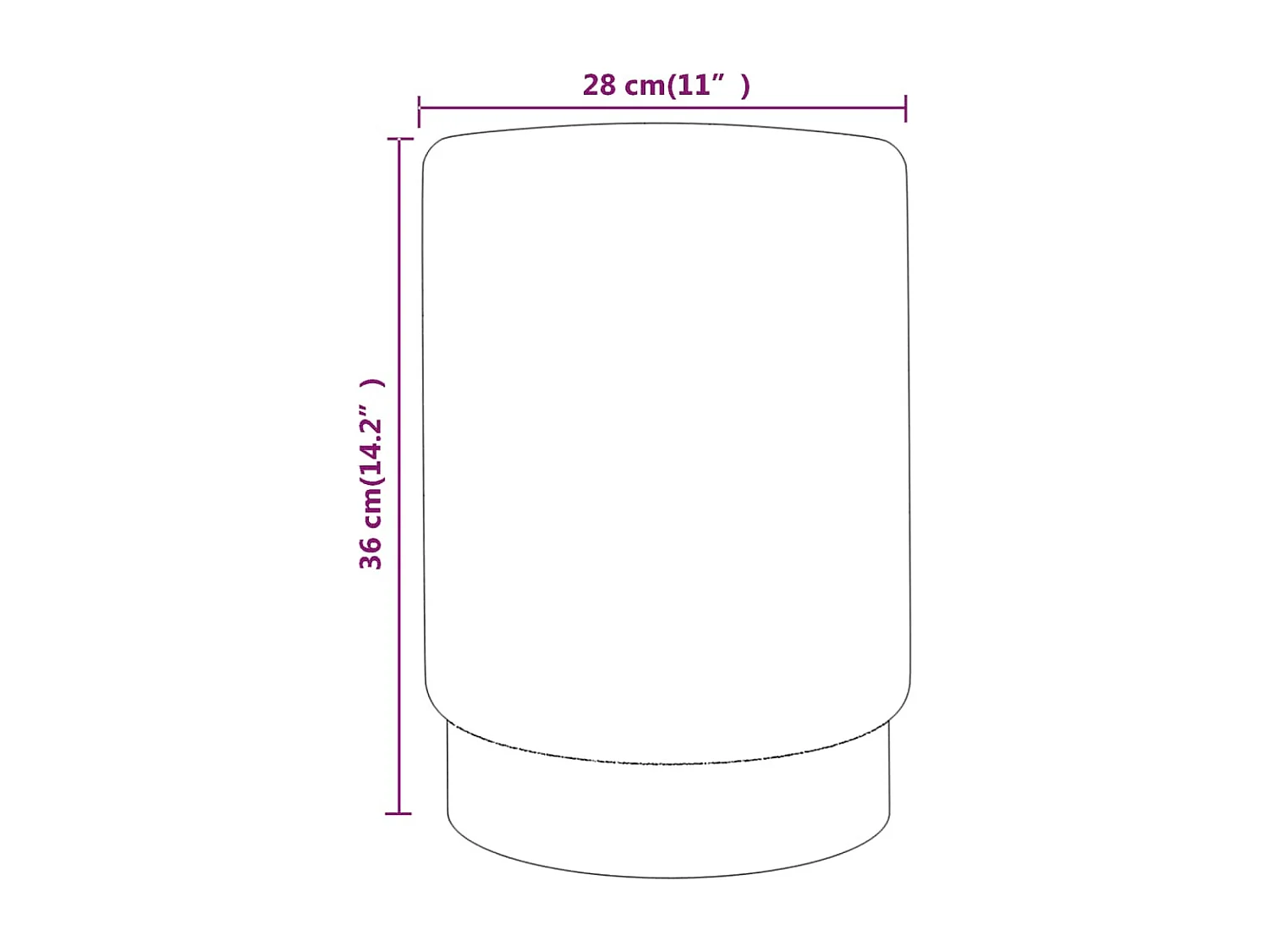 Lila und goldener Samthocker
