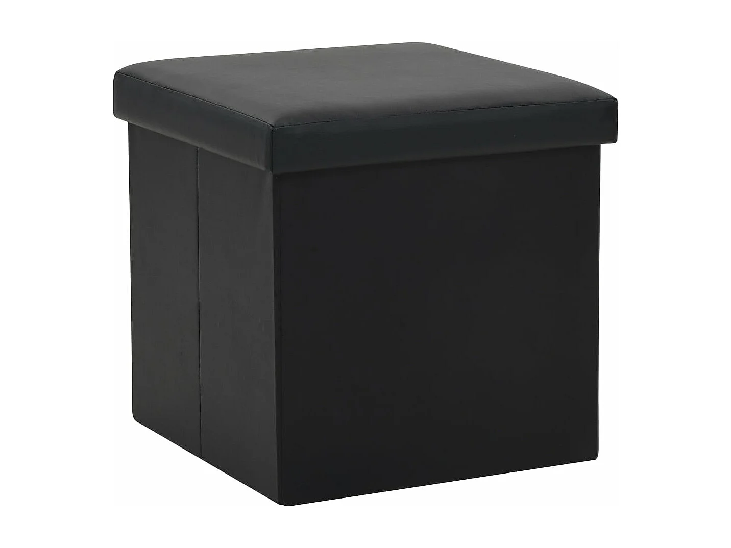 Tabourets de rangement pliables lot de 2 noir similicuir