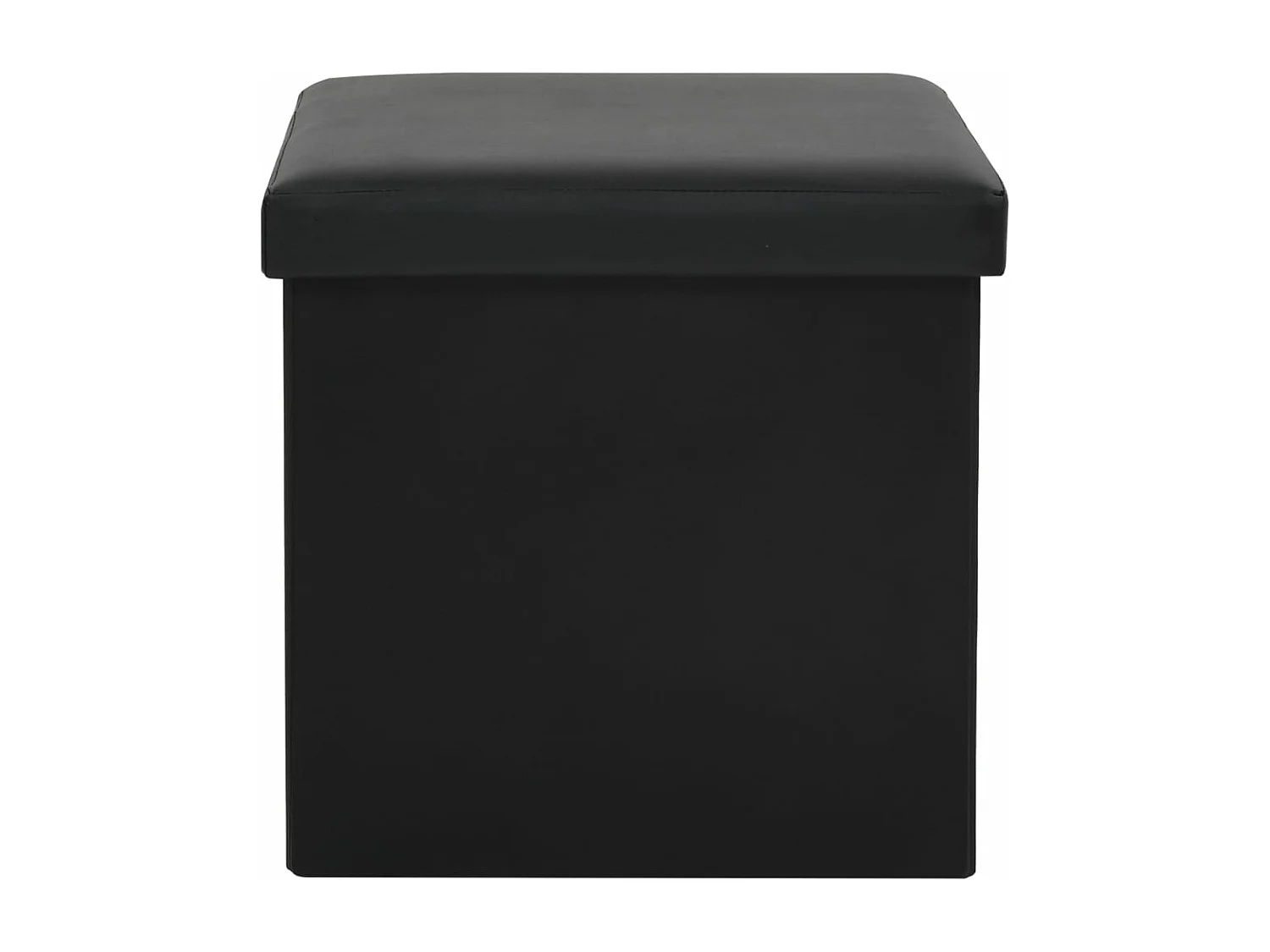 Tabourets de rangement pliables lot de 2 noir similicuir