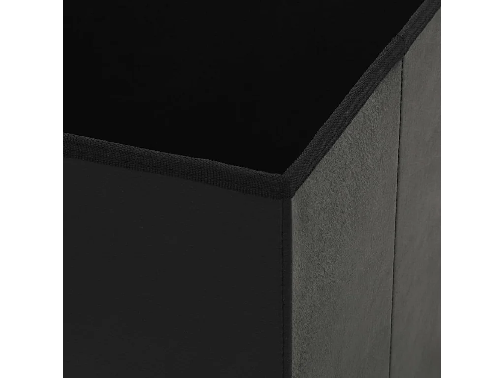 Tabourets de rangement pliables lot de 2 noir similicuir