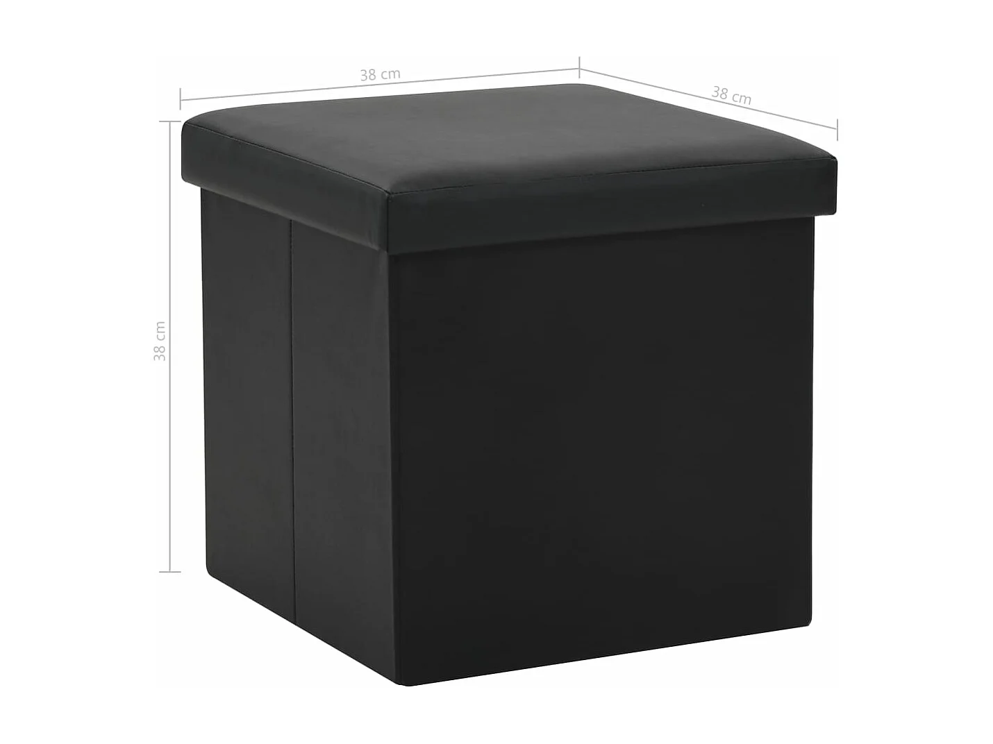 Tabourets de rangement pliables lot de 2 noir similicuir