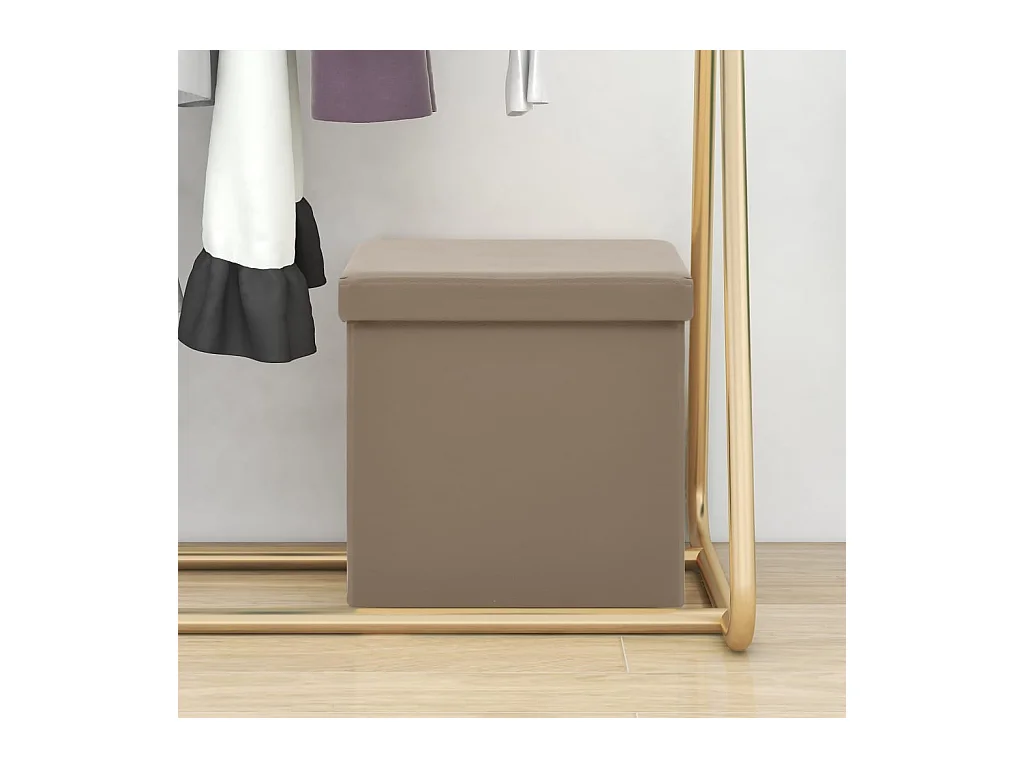 Cappuccino PVC opvouwbare opbergkruk