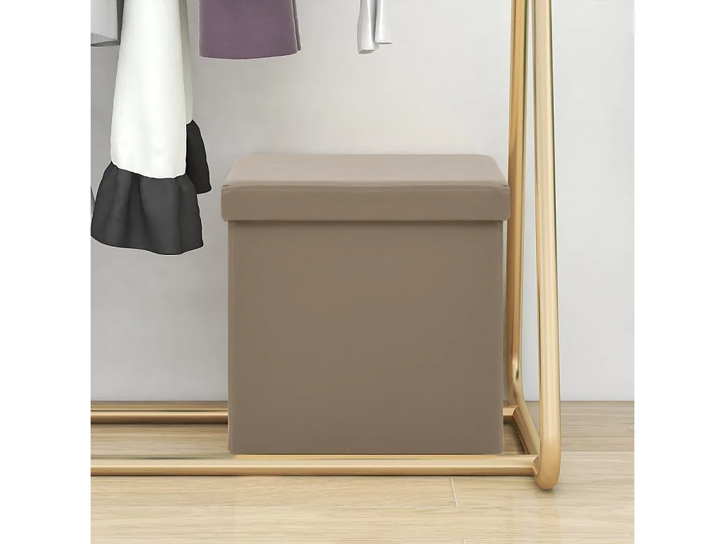 Tabouret de rangement pliable Cappuccino PVC